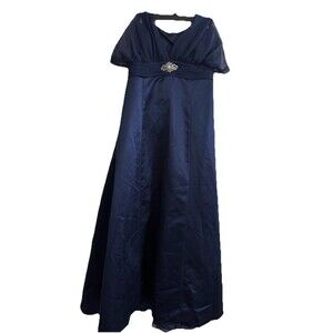 VTG Women’s 18 David's Bridal Victoria Style Maxi Halter Satin Bridesmaid Dress